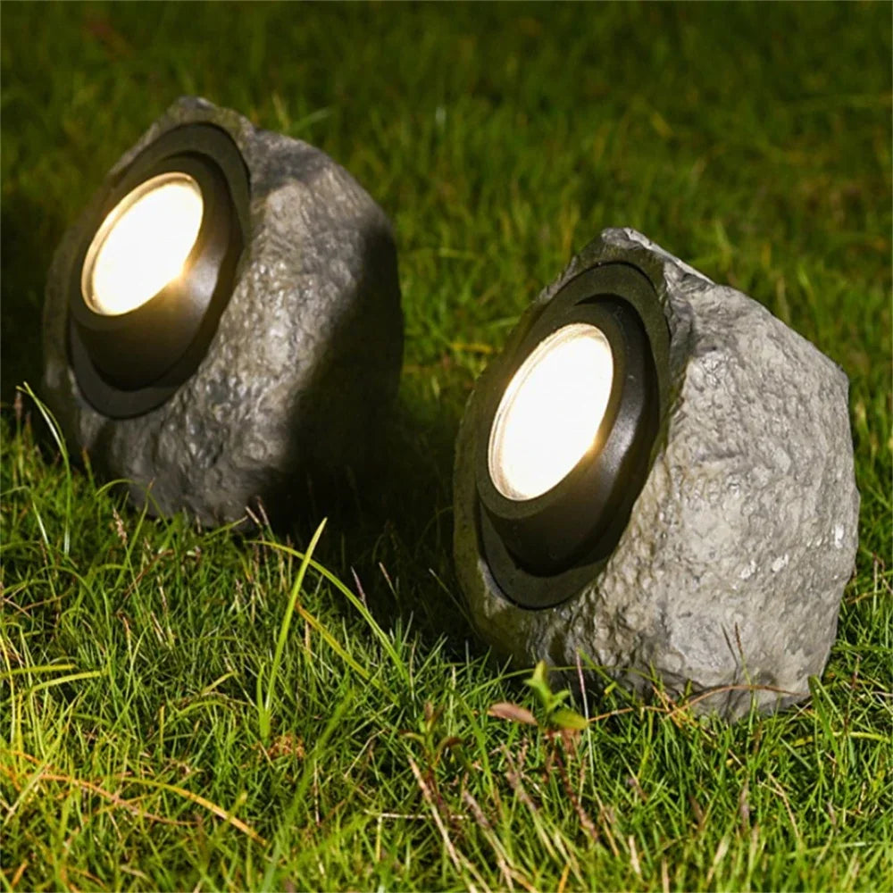 Neroli Simulated Stone Solar Garden Light for Pond or Lawn – product view