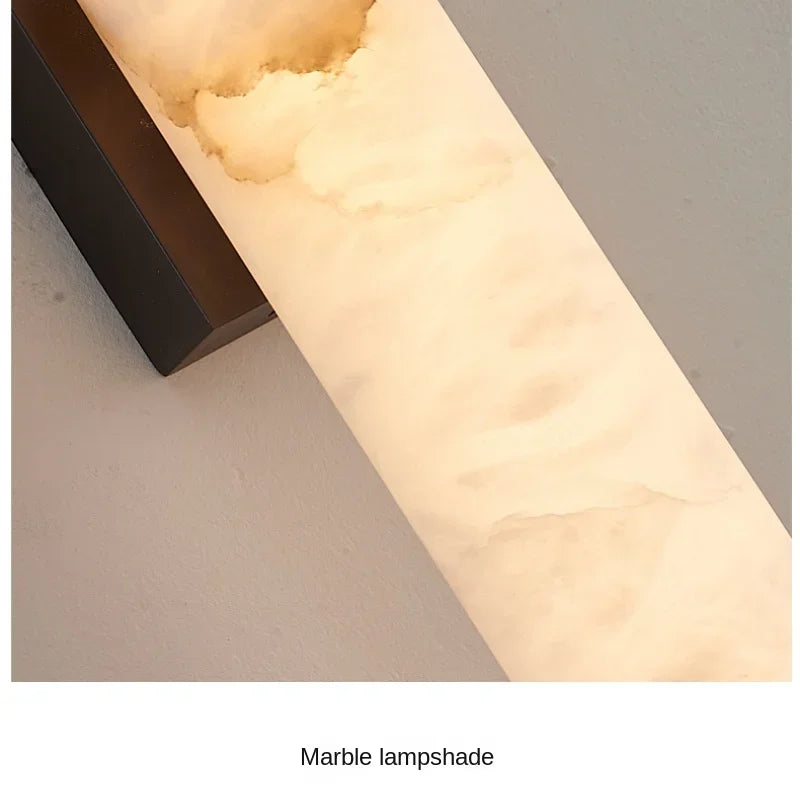 Marble & Copper Wall Sconce – Modern LED for Bathroom, Hotel & Hospitality | Amaya Veil by Evenlyr
