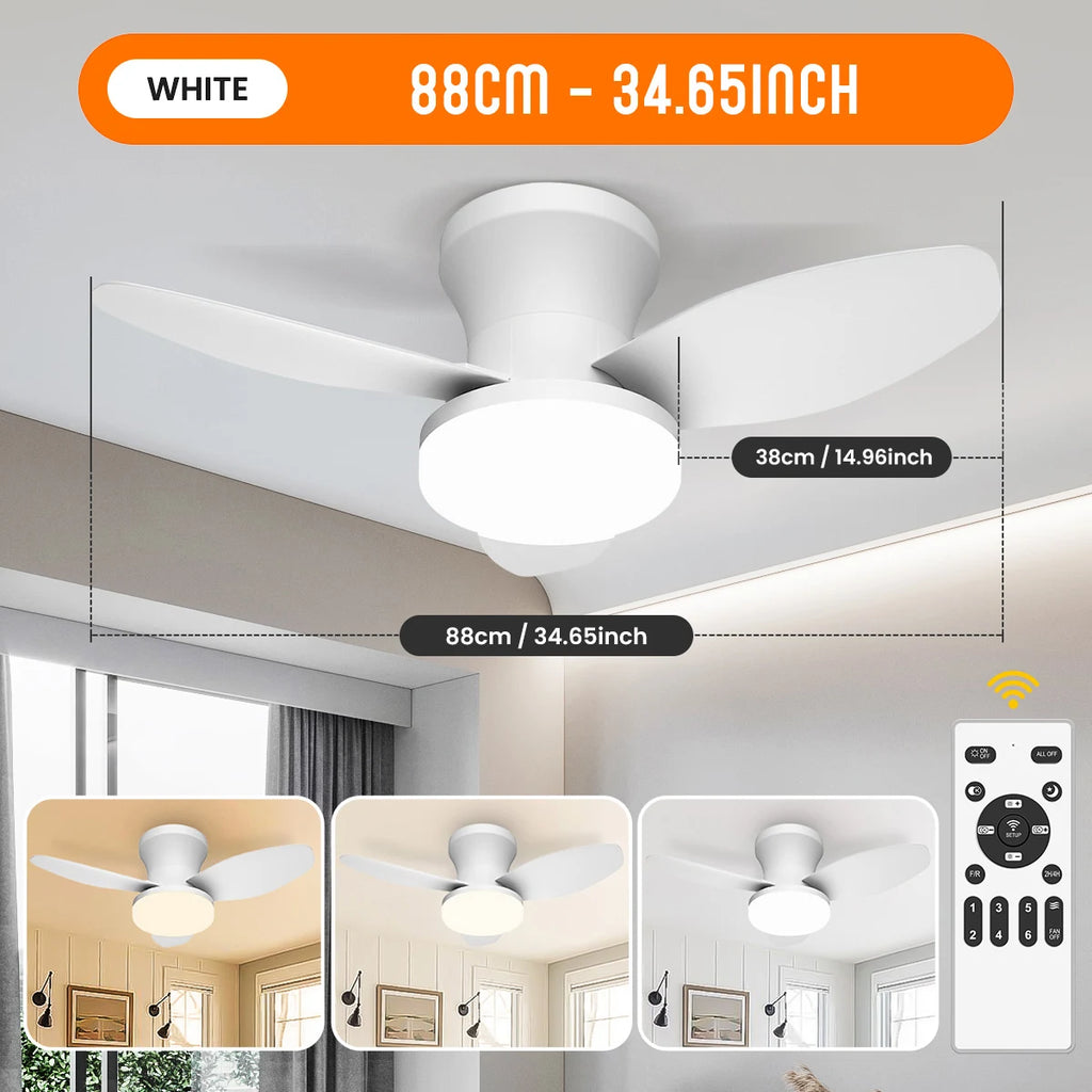 Doria Reversible Motor Ceiling Fan with Light for Bedroom & Living Room – Remote Control