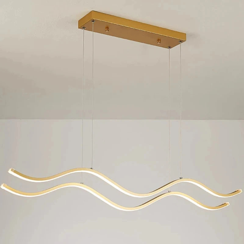 Metal Chandelier – Nordic Modern Dimmable LED for Dining Room, Living Room, Foyer | Kaelis Arc by Evenlyr