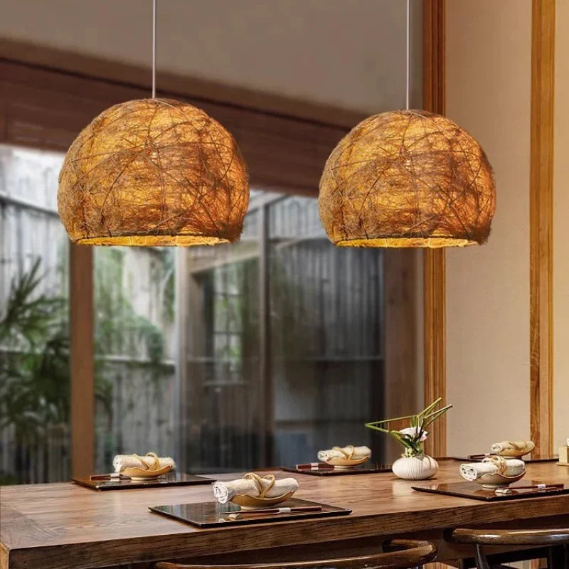 Rattan & Wood Chandelier – Wabi-Sabi Japanese Dimmable LED for Dining Room, Bedroom, Living Room | Mirelle Petal by Evenlyr