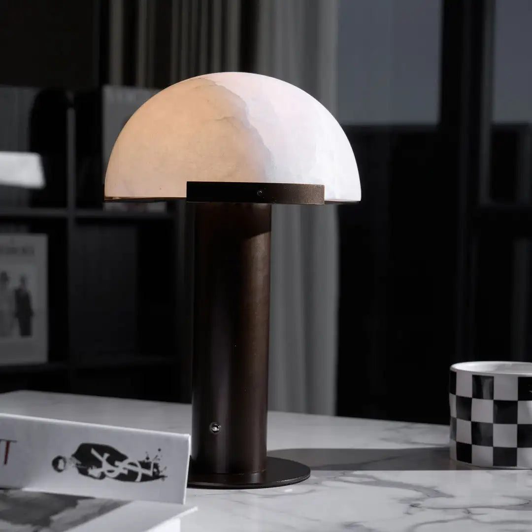 Marble & Glass Table Lamp – Modern Minimalist for Bedside, Desk & Office, Living Room | Lucienne Grove by Evenlyr