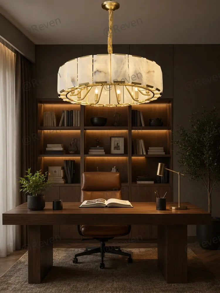 Sable Halo Alabaster Pendant Light – product view 5