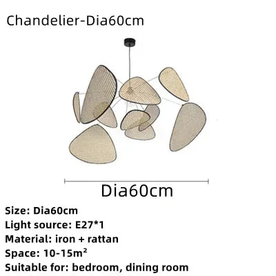 Juniper Nordic Rattan Chandelier for Living Room