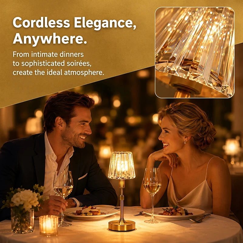 Quilla Contour Rechargeable Crystal Desk Lamp – product view 5