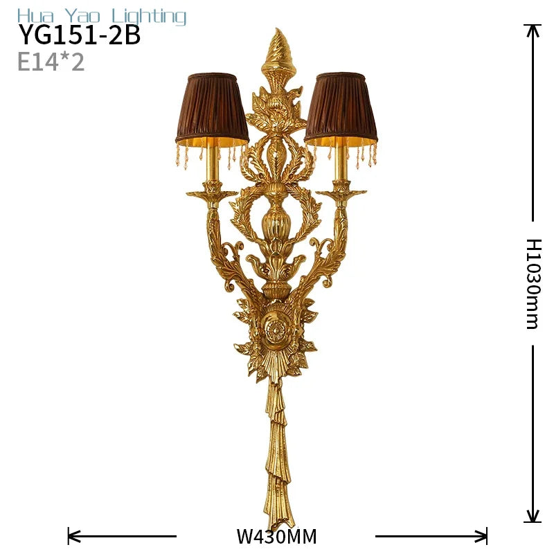 Tall Aged Copper Two-Light Wall Sconce – 103cm