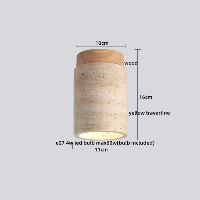 Ruelle Veil Globe Travertine Ceiling Light – product view 11