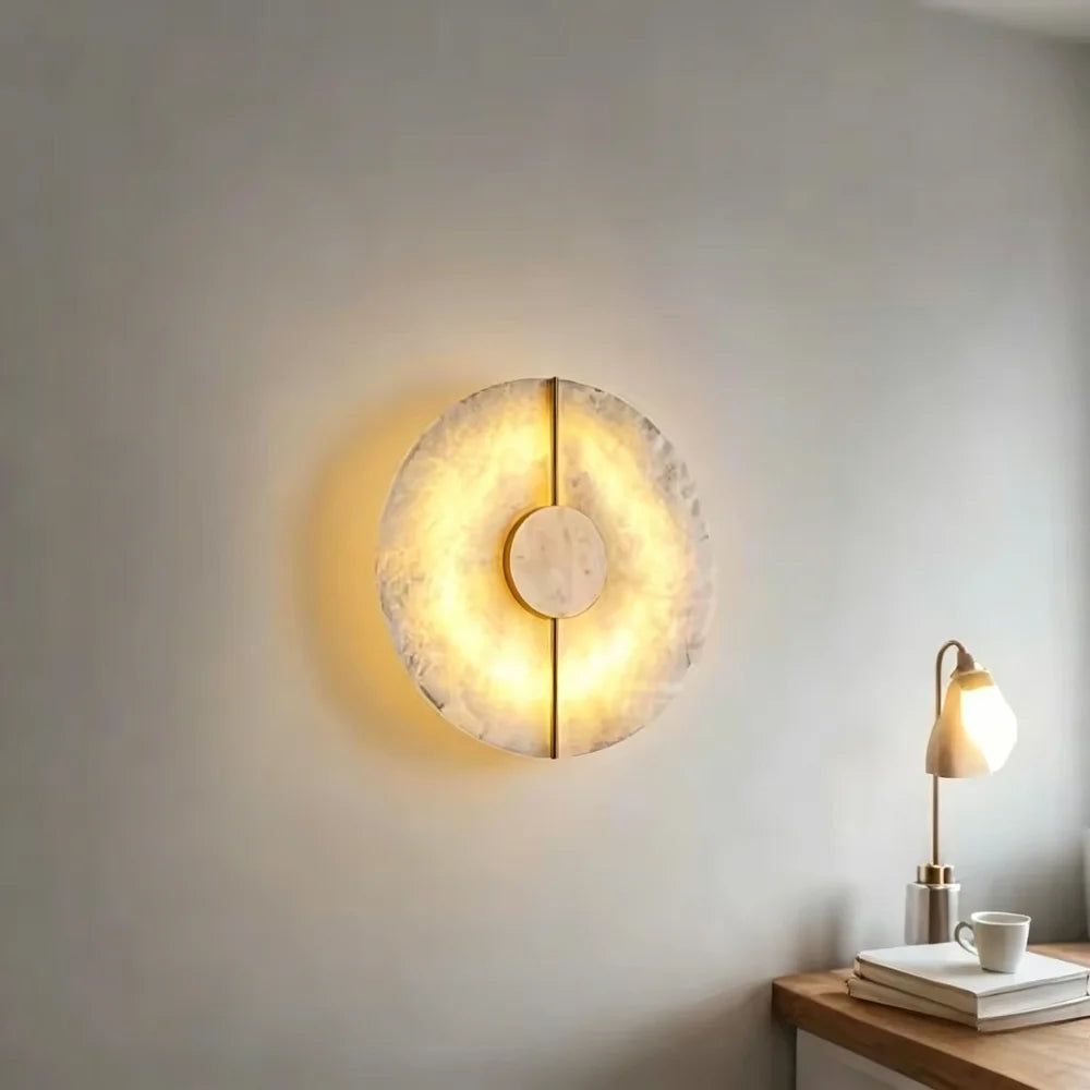Doria Alabaster Wall Sconce for Bedroom – Modern Luxury – detail view 3