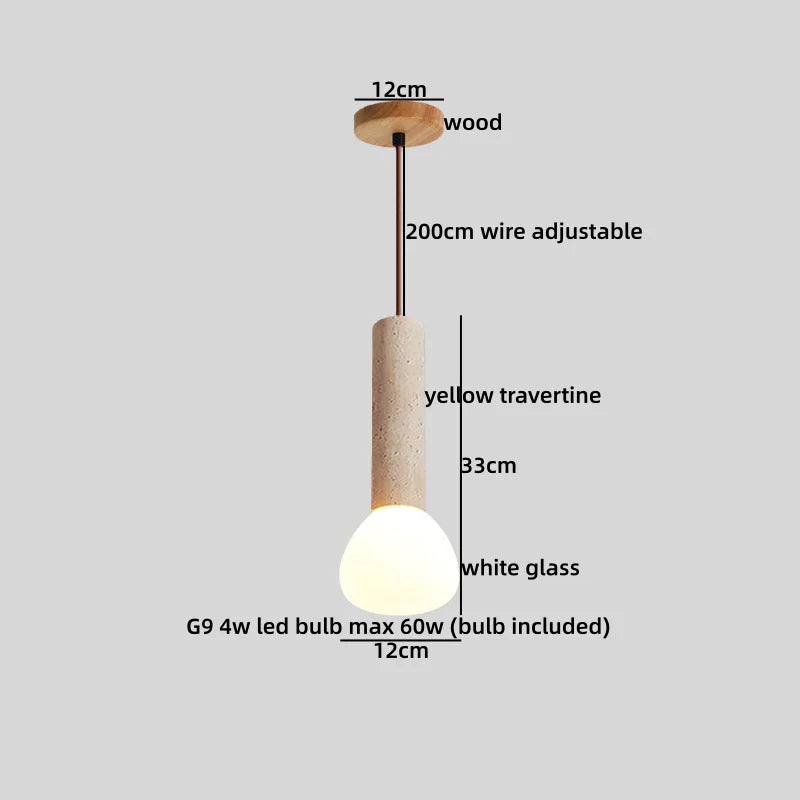 Galen Veil Travertine Pendant Light – product view 9