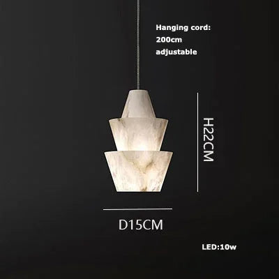 Delia Veil Sculptural Marble Pendant Light – product view 14