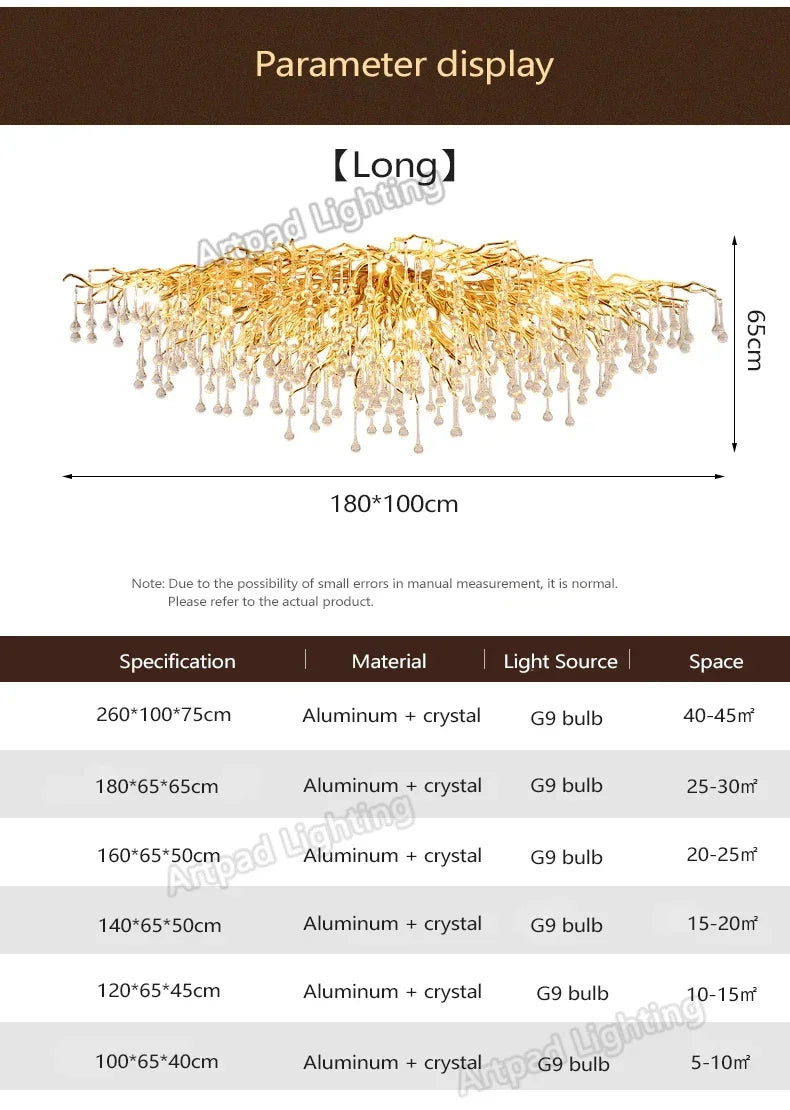 Maelis Contour Branch Crystal Chandelier – product view 5
