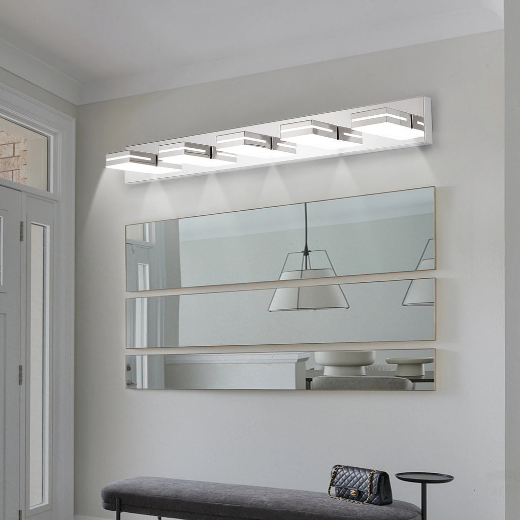 Acrylic LED Bathroom Vanity & Mirror Light – Modern LED for Bathroom | Calista Crest by Evenlyr