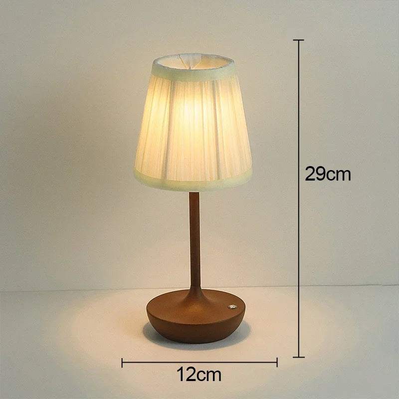 Fabric Table Lamp – Modern Minimalist Cordless Rechargeable for Bedside, Restaurant Table, Hotel Room | Elowen Column by Evenlyr