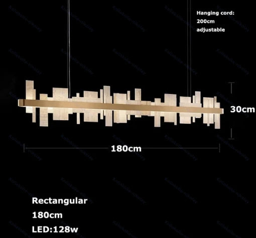 Orlena Dimmable Alabaster Linear Chandelier – detail view 12
