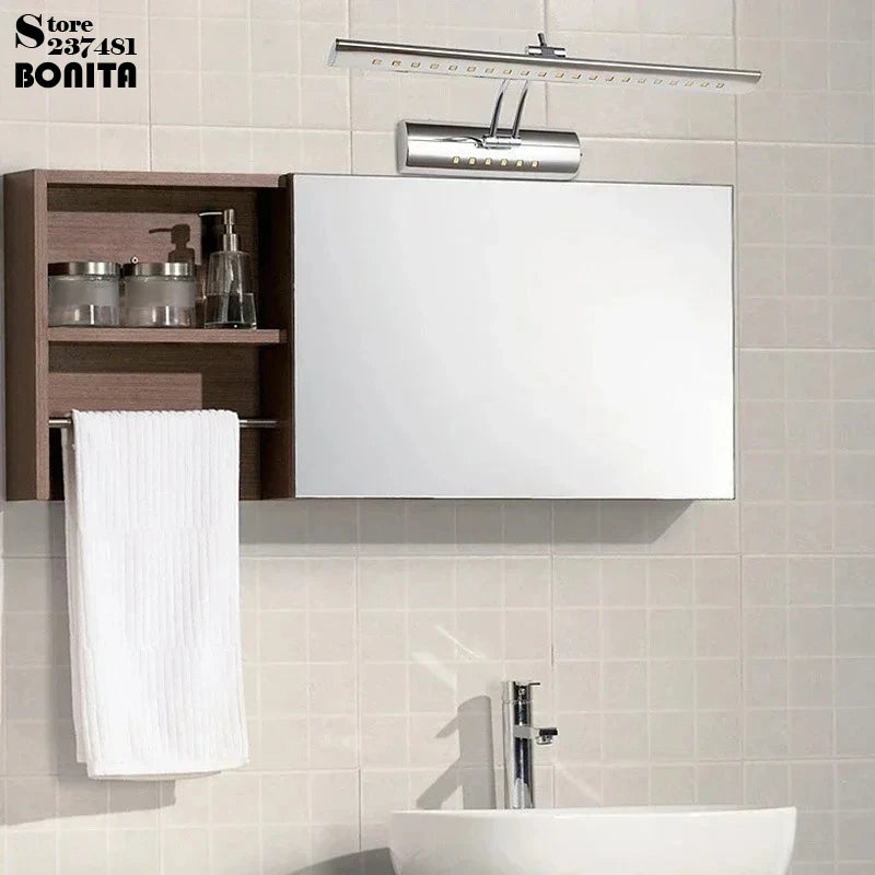 Palermo Swing-Arm LED Mirror Light – Stainless Steel