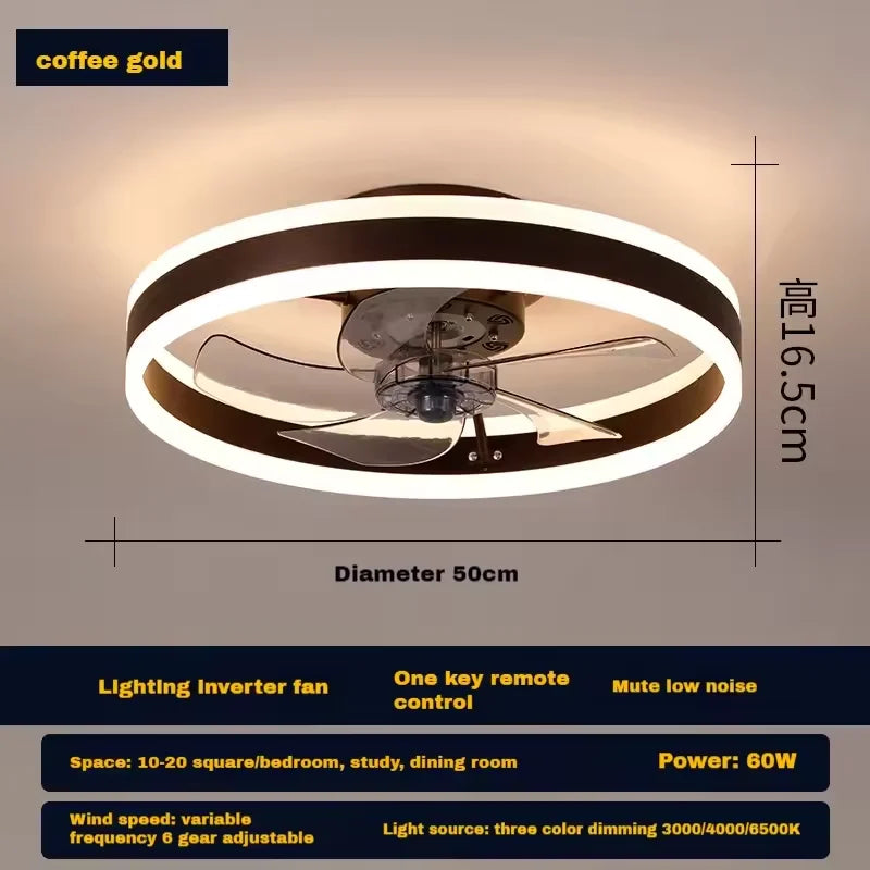 Elara 50cm Ceiling Fan with Light for Low-Ceiling Bedroom – Remote Control – detail view 9