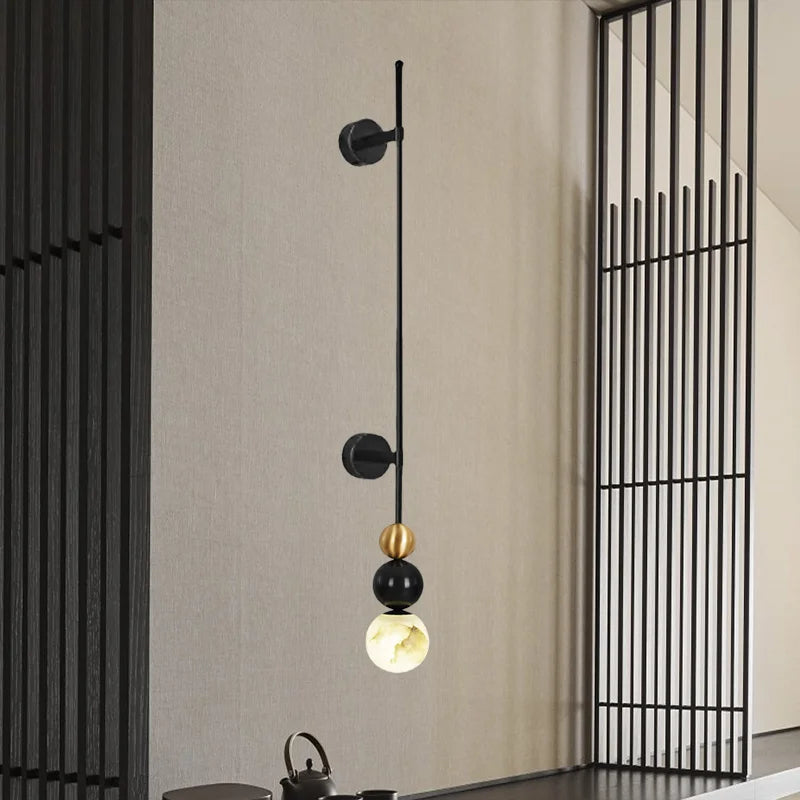Helian Halo Marble Wall Sconce – Minimalist Marble Wall Sconces for Hotel