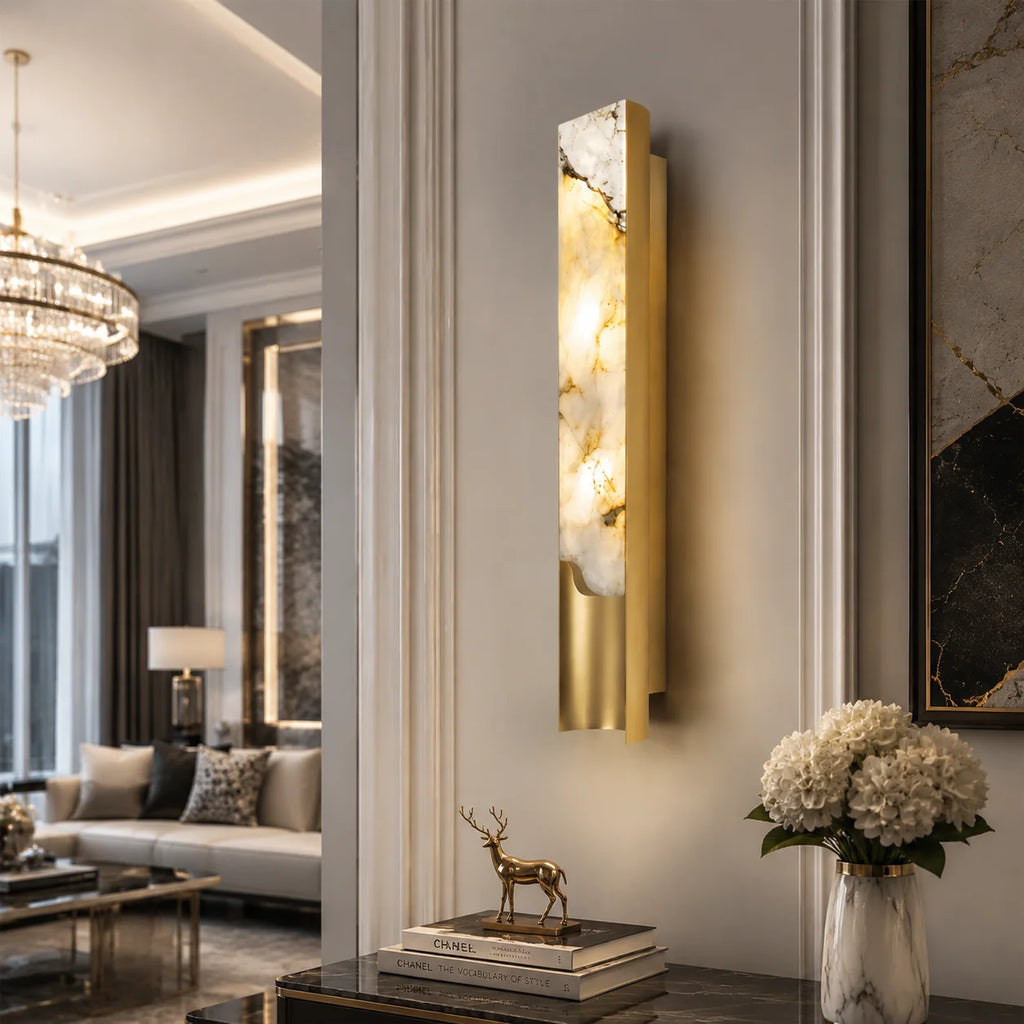Caelia Contour Marble Wall Sconce – product view 2