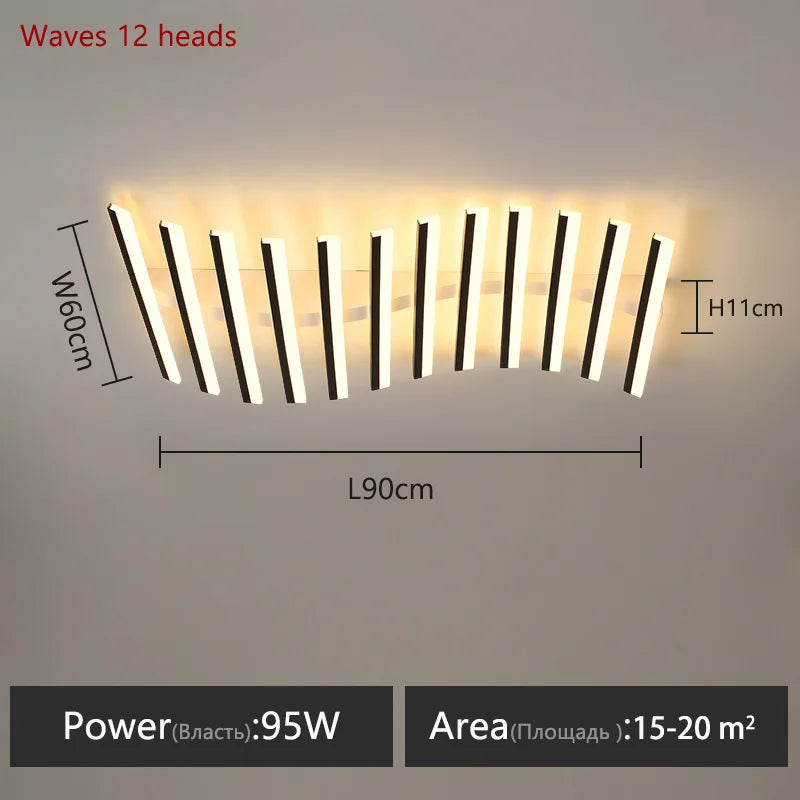 Metal Linear Flush Mount Ceiling Light – Modern LED Linear for Bedroom & Bedside, Living Room | Seren Line by Evenlyr