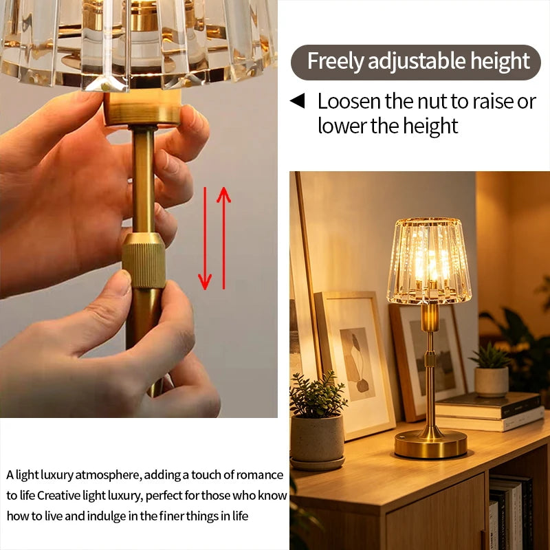 Quilla Contour Rechargeable Crystal Desk Lamp – product view 2