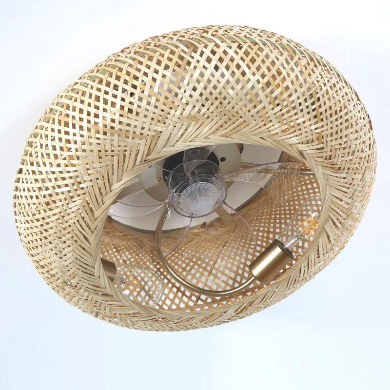 Aurelia Bamboo Retractable-Blade Ceiling Fan Light – Remote Control