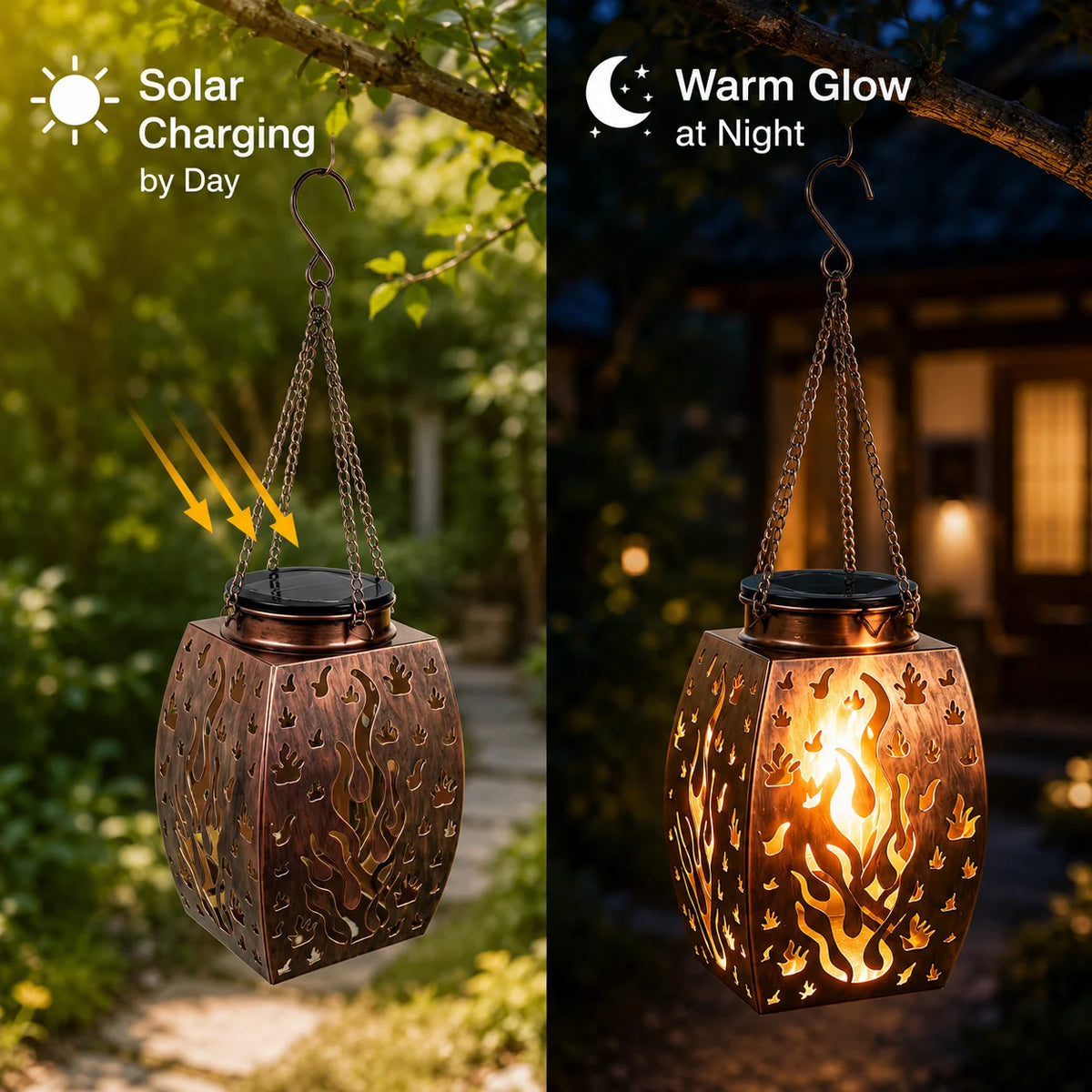 Liora 16-Inch Solar Hanging Lantern Set – 2 Pack – detail view 4
