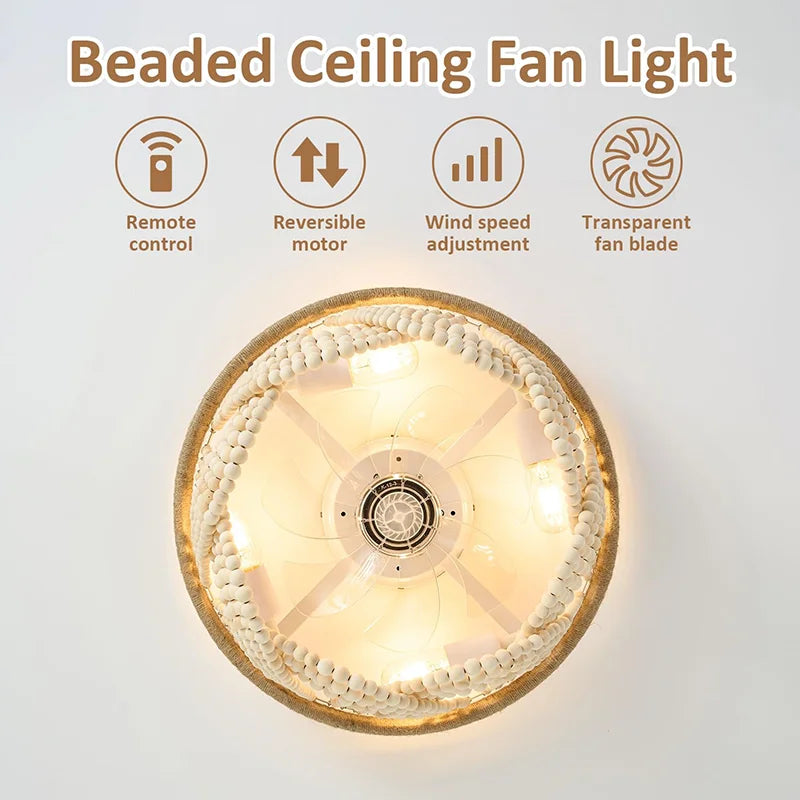 Siena Invisible Blades Ceiling Fan with Light for Home Office – Vintage – detail view 4