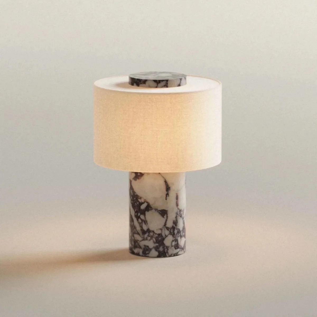 Marble & Fabric Table Lamp – Modern Minimalist Dimmable LED for Bedside, Desk & Office, Living Room | Ilyra Grove by Evenlyr