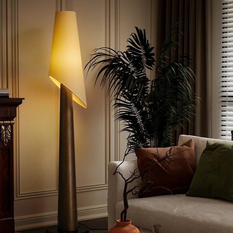 Phaedra Halo Fabric Floor Lamp – Wabi-Sabi Fabric Floor Lamps for Bedroom