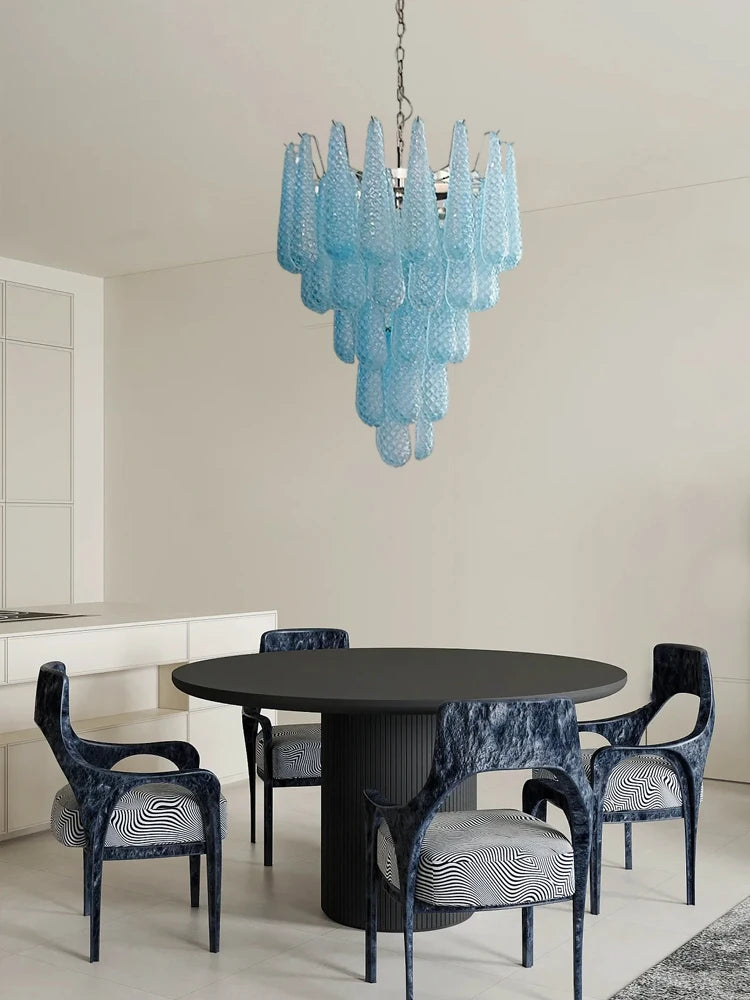 Glass Chandelier – Modern LED for Living Room, Bedroom & Bedside | Solenne Dome by Evenlyr