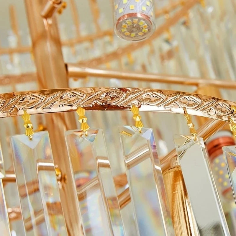 Crystal Chandelier – Modern Minimalist for Living Room, Staircase, Dining Room | Ilyra Halo by Evenlyr