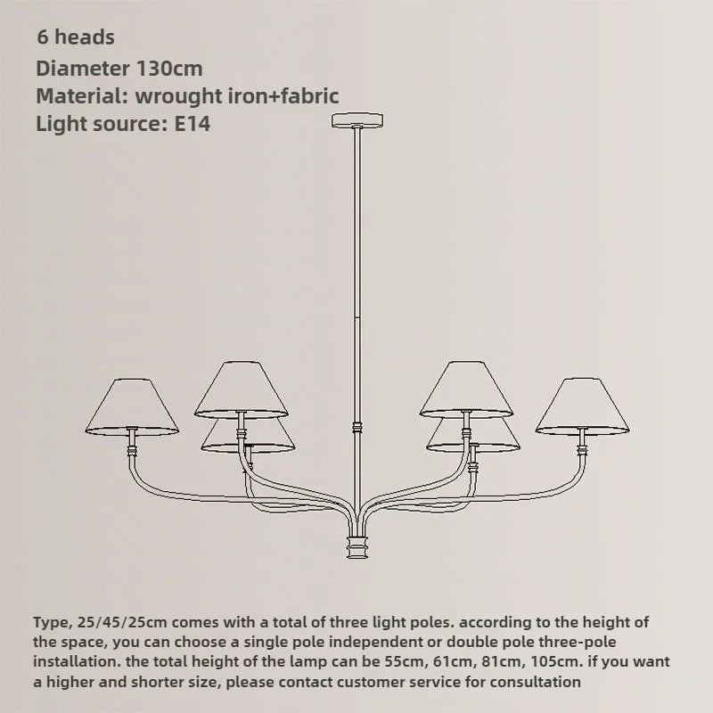 Riva Veil Fabric Chandelier – Minimalist – product detail 7