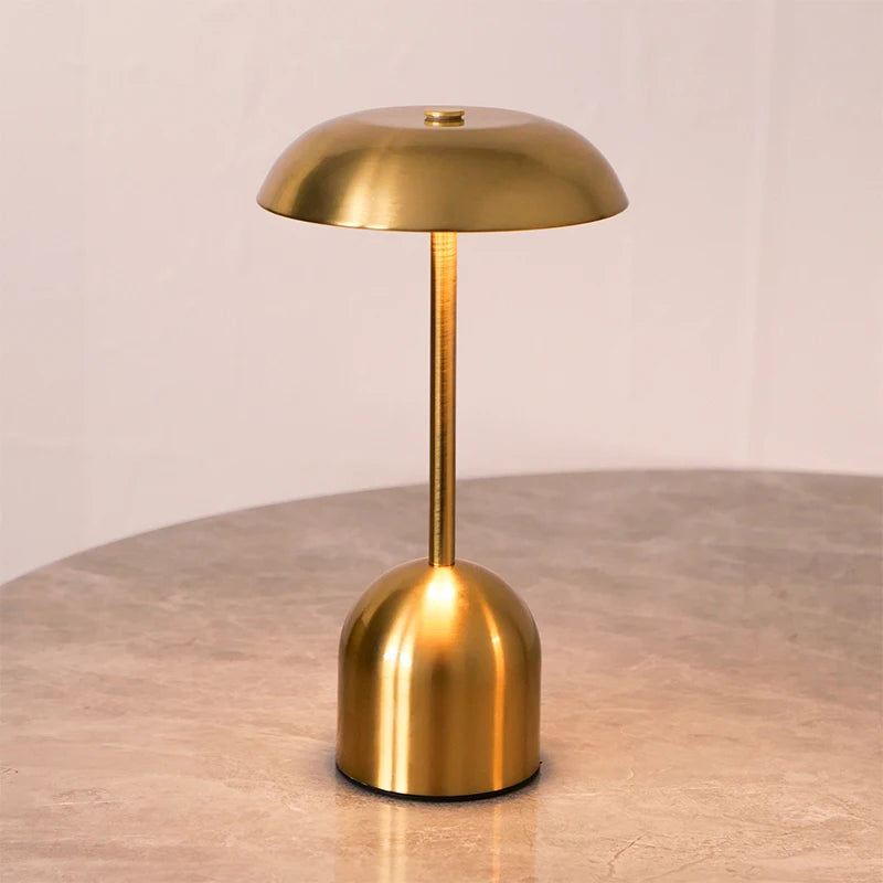 Metal Table Lamp – Modern Minimalist Cordless Rechargeable for Bedside, Restaurant Table, Hotel Room | Coralie Column by Evenlyr