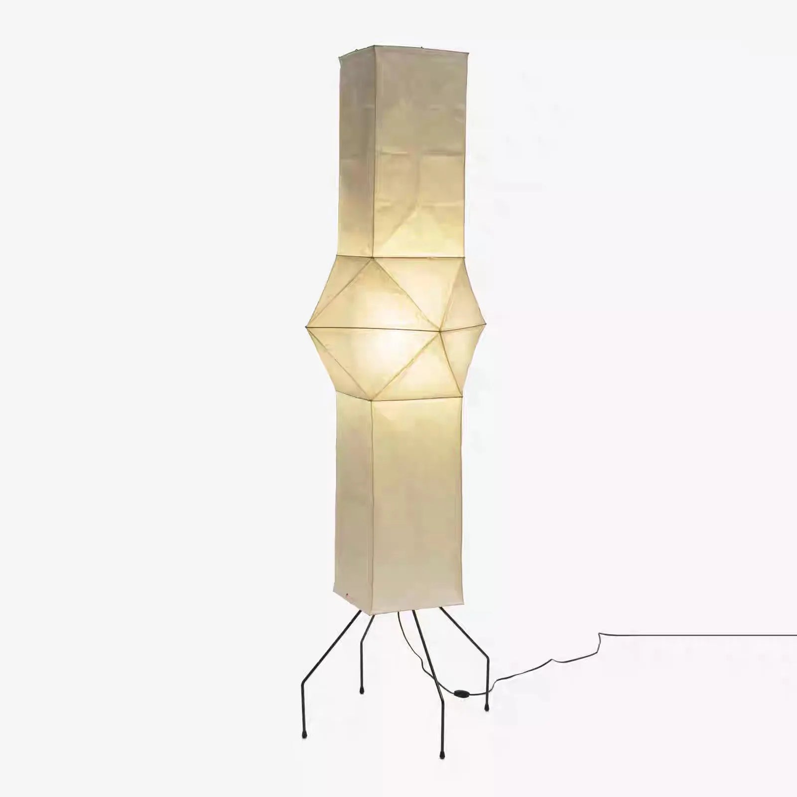 Rice Paper Floor Lamp – Wabi-Sabi Japanese for Living Room, Bedroom, Reading Corner | Mirelle Cascade by Evenlyr