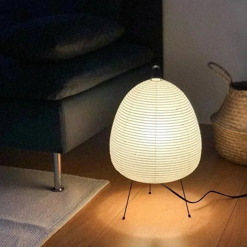 Rice Paper Floor Lamp – Wabi-Sabi Japanese for Bedroom, Reading Corner, Hotel Lounge | Fiora Orbit by Evenlyr