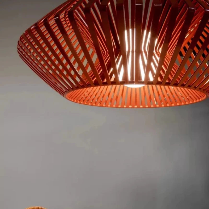 Rattan Chandelier – Wabi-Sabi Japanese Dimmable LED for Dining Room, Bedroom, Living Room | Celeste Orbit by Evenlyr