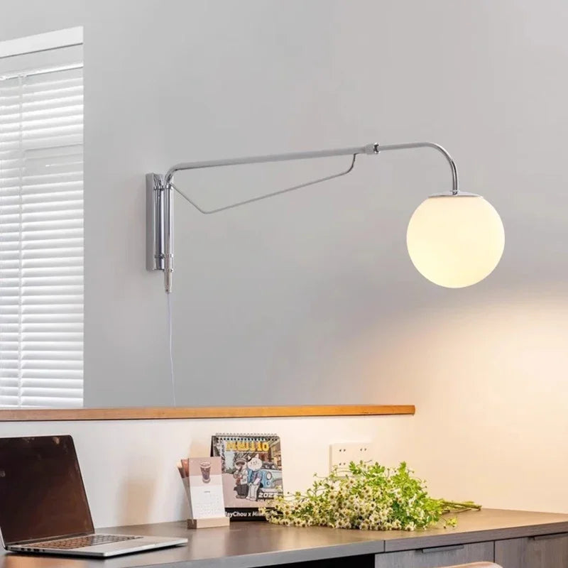 Helian Arc Swing-Arm Metal Wall Sconce – product view 5