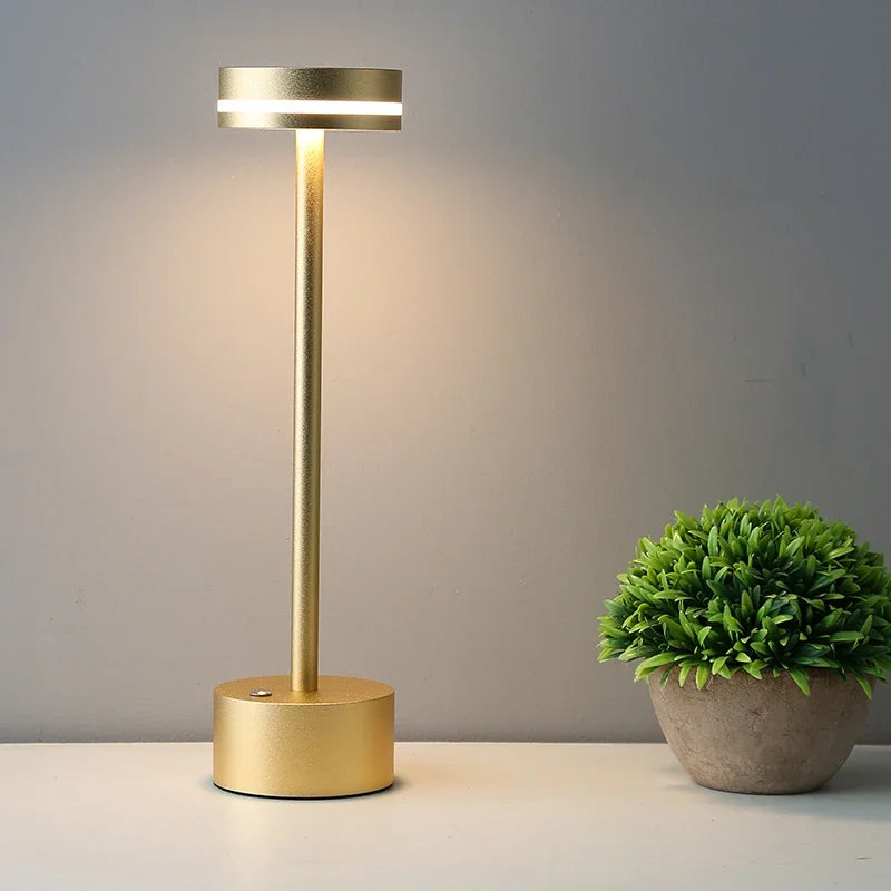 Metal Table Lamp – Modern Minimalist Dimmable LED for Bedside, Desk & Office, Restaurant Table | Elaris Grove by Evenlyr