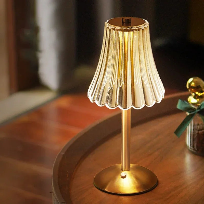 Designer Table Lamp – Modern Minimalist Cordless Rechargeable for Bedside, Restaurant Table, Hotel Room | Ilyra Cascade by Evenlyr