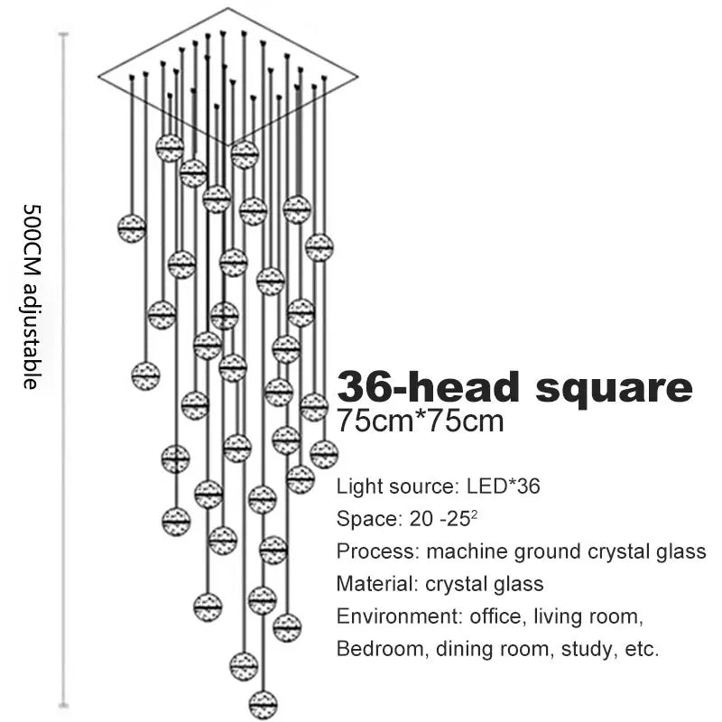 Crystal Globe Chandelier – Modern LED for Bedroom & Bedside, Living Room, Dining Room & Kitchen | Seren Halo by Evenlyr