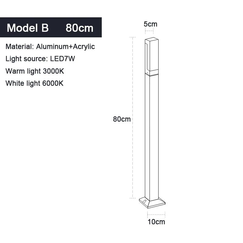 Helios 7W COB Garden Pillar Light – IP65