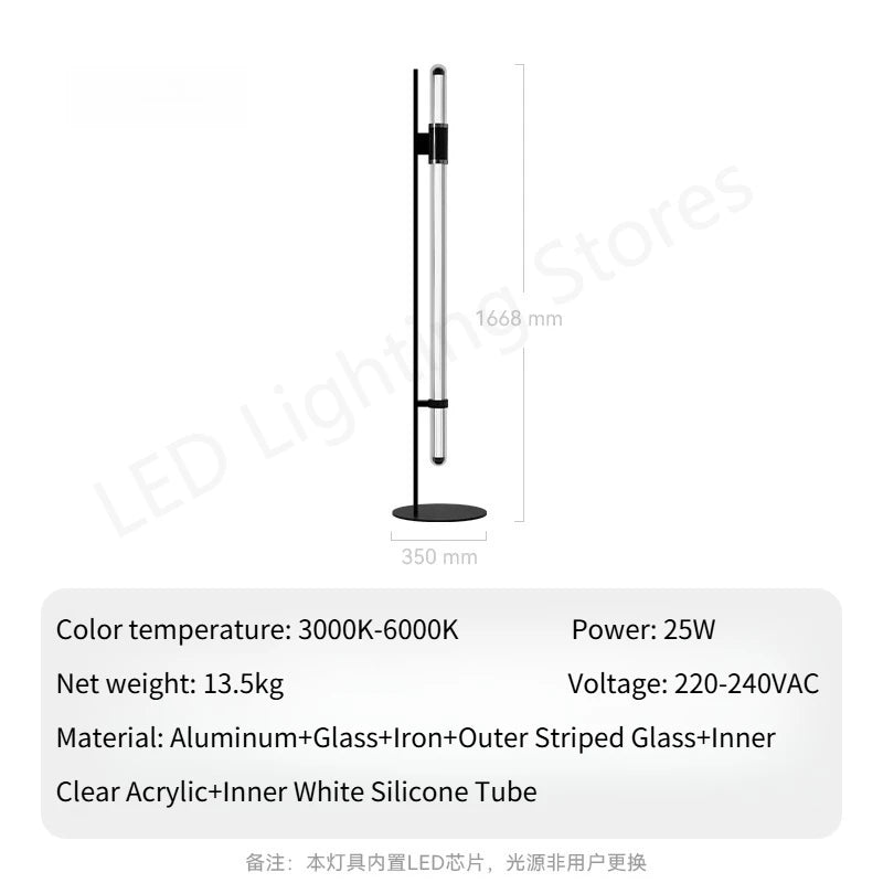Vela Pillar Glass Floor Lamp – Minimalist – product detail 7