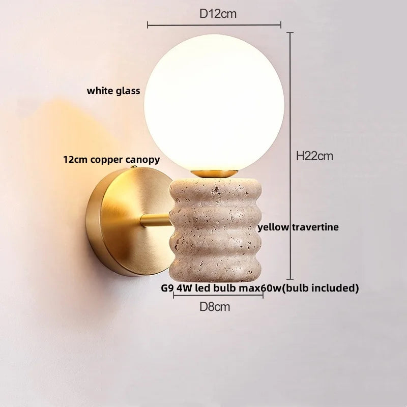 Evren Veil Travertine Wall Sconce – product view 14