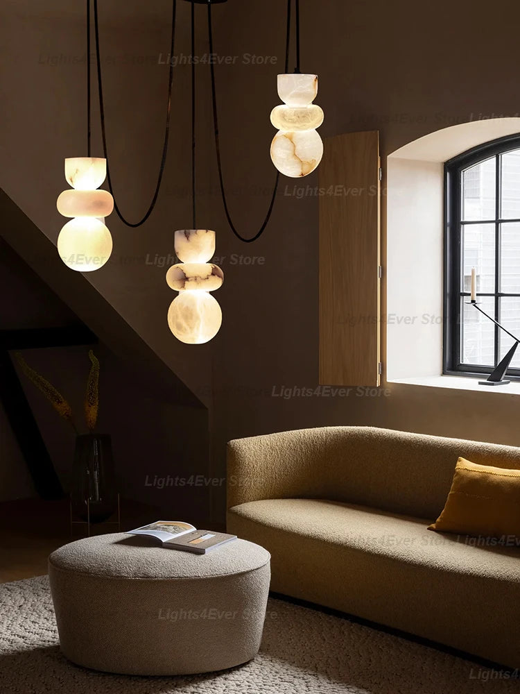 Luma Beam Alabaster Chandelier – Dimmable – product detail 3