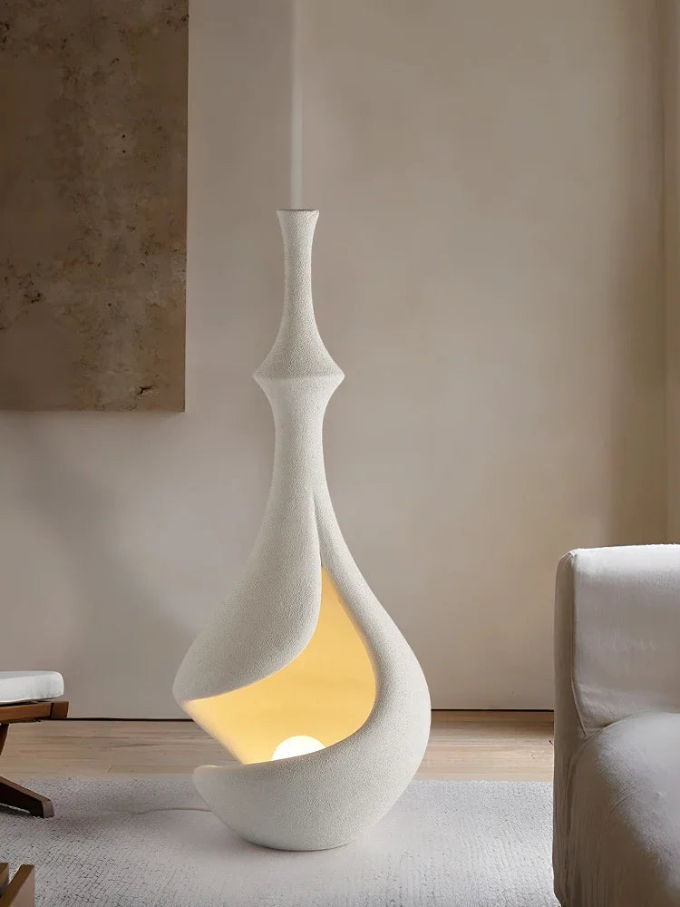Rice Paper Floor Lamp – Wabi-Sabi Japanese for Living Room, Bedroom, Reading Corner | Ilyra Orbit by Evenlyr
