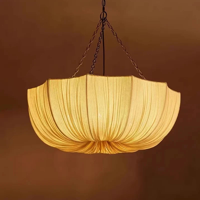 Fabric Chandelier – Wabi-Sabi Nordic for Bedroom & Bedside, Dining Room & Kitchen, Restaurant & Café | Solenne Veil by Evenlyr