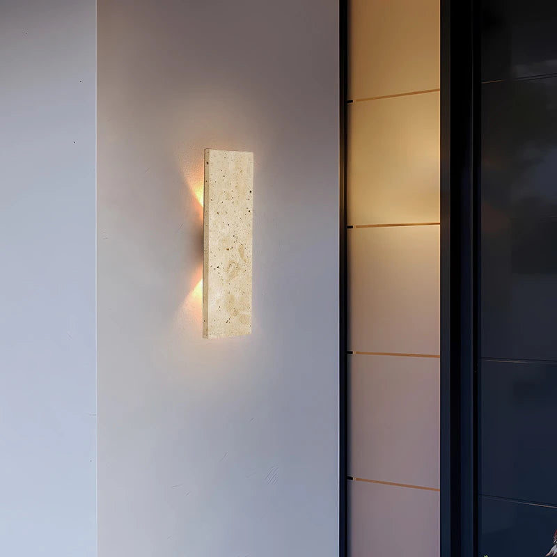 Orlena Natural Stone Linear LED Outdoor Wall Light – detail view 4