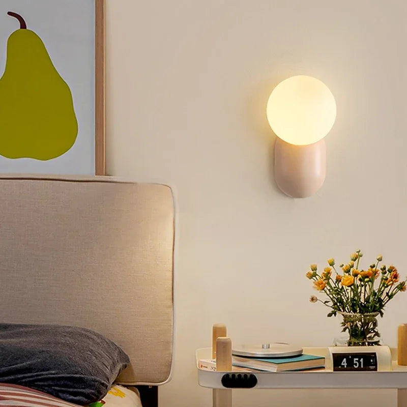 Glass Wall Sconce – Modern LED for Bathroom, Bedroom & Bedside | Amaya Crest by Evenlyr