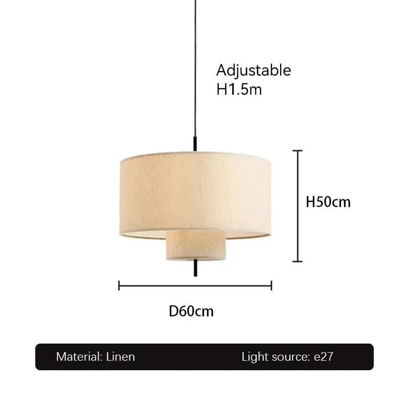 Fabric Chandelier – Wabi-Sabi Minimalist LED for Bedroom & Bedside | Elowen Dome by Evenlyr