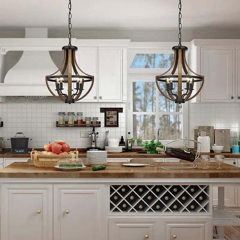 Designer Chandelier – Vintage Modern Dimmable LED for Dining Room, Foyer, Kitchen Island | Aurelia Halo by Evenlyr